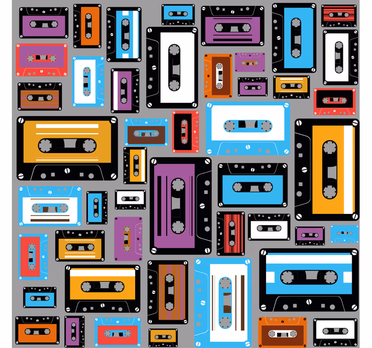 Roleta do obývacího pokoje s retro vzorem kazet - TenStickers