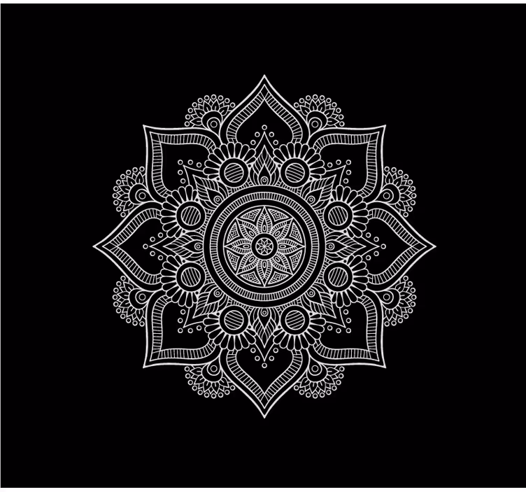 Roleta do obývacího pokoje mandala v černobílé - TenStickers