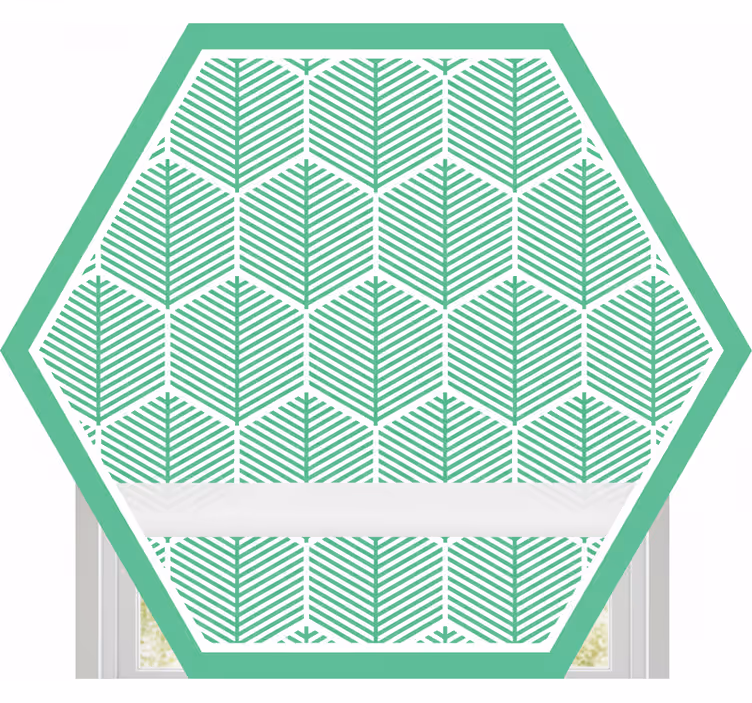 Zelená roleta v hexagonálním tvaru s rostlinami - TenStickers