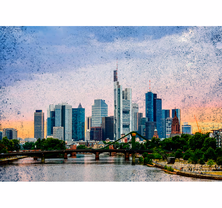 Roleta do obývacího pokoje frankfurtský panorama - TenStickers