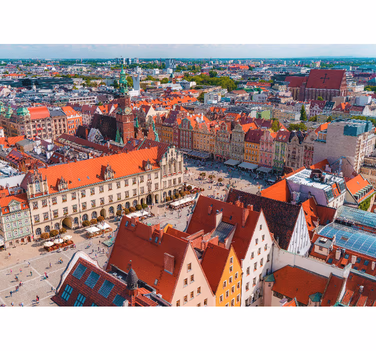Roleta do obývacího pokoje wrocławská panorama - TenStickers