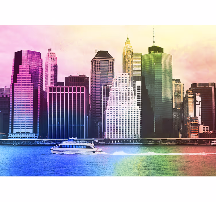 Roleta do obývacího pokoje barevné mrakodrapy manhattan - TenStickers