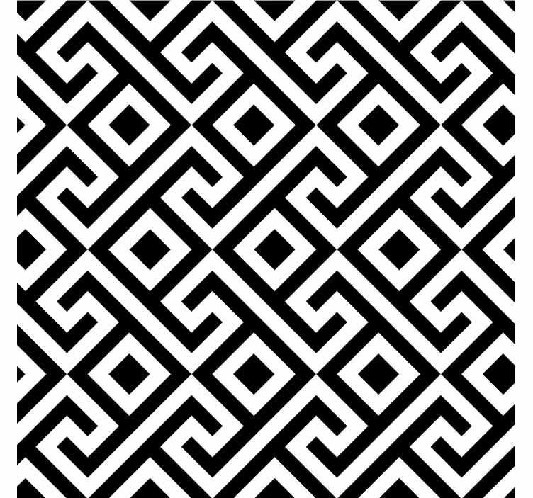 Roleta do obývacího pokoje s geometrickým vzorem černobíle - TenStickers