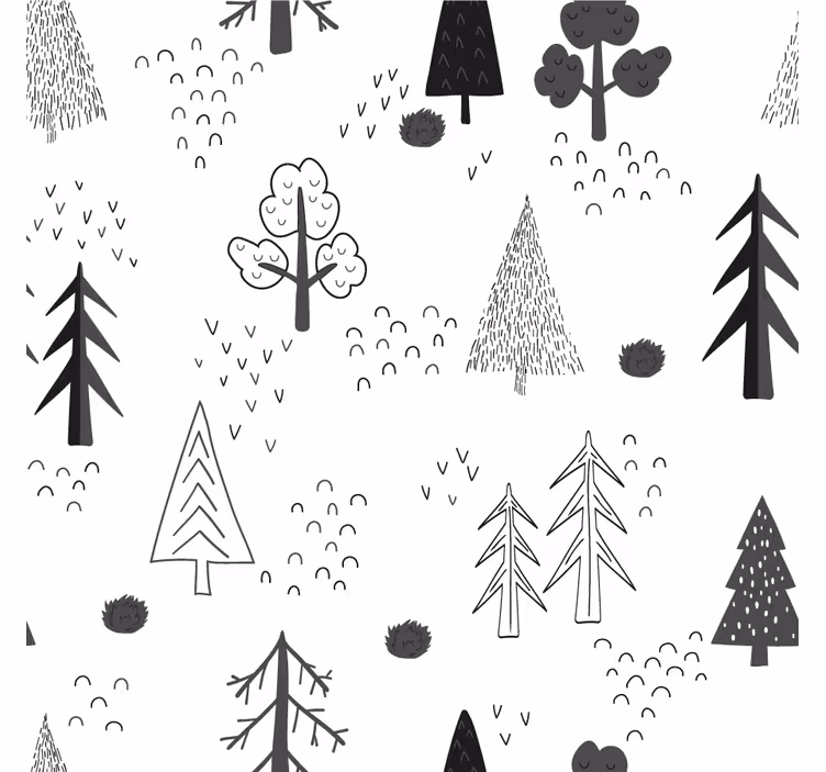 Roleta do obývacího pokoje s bílými minimalistickými stromy - TenStickers