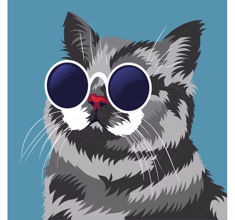 Roleta do obývacího pokoje s vtipným obrazem šedé kočky - TenStickers