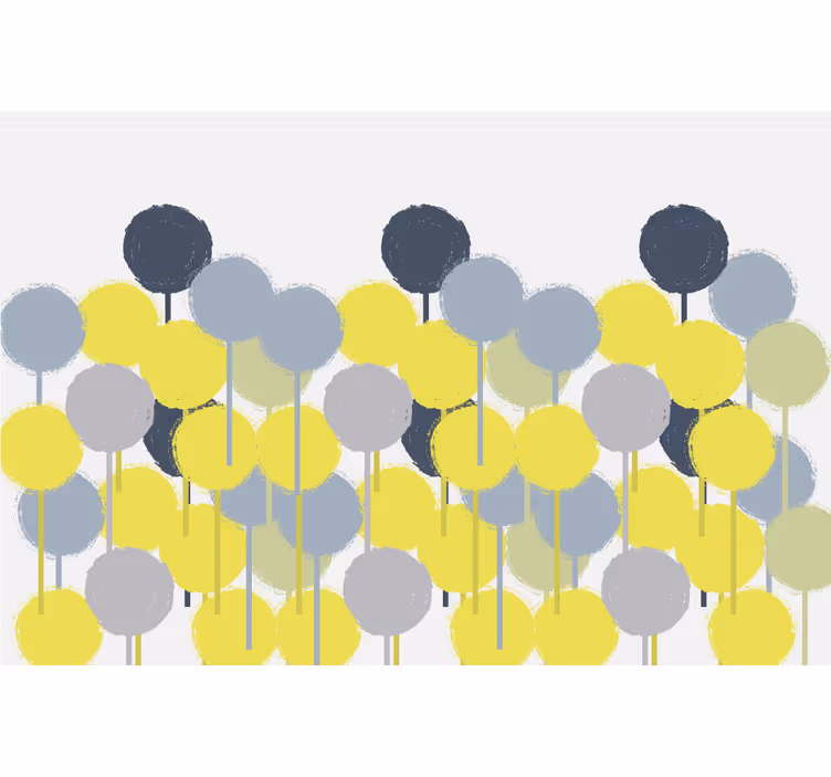 Roleta do obývacího pokoje minimalistické žlutošedé kruhy - TenStickers