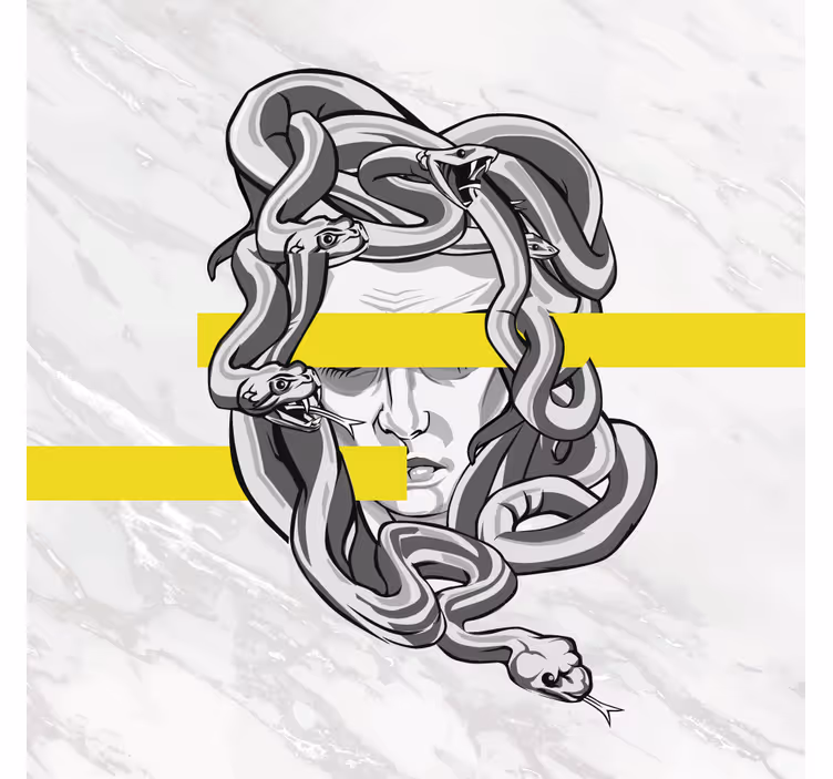 Roleta do obývacího pokoje bílá medúza se žlutými pruhy - TenStickers
