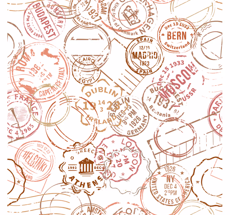 Vintage roleta retro známky - TenStickers