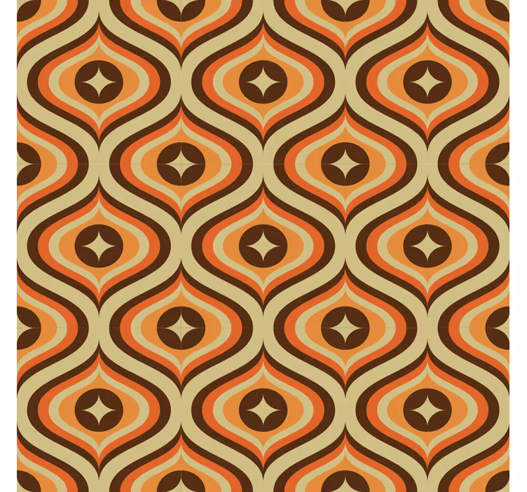 Vintage roleta v retro oranžové a hnědé - TenStickers