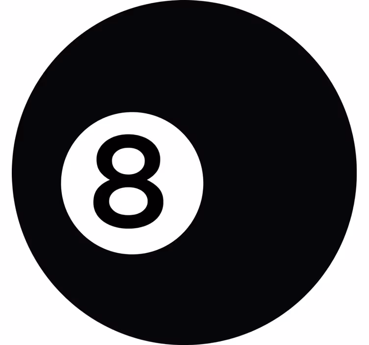Černá roleta koule číslo 8 - TenStickers
