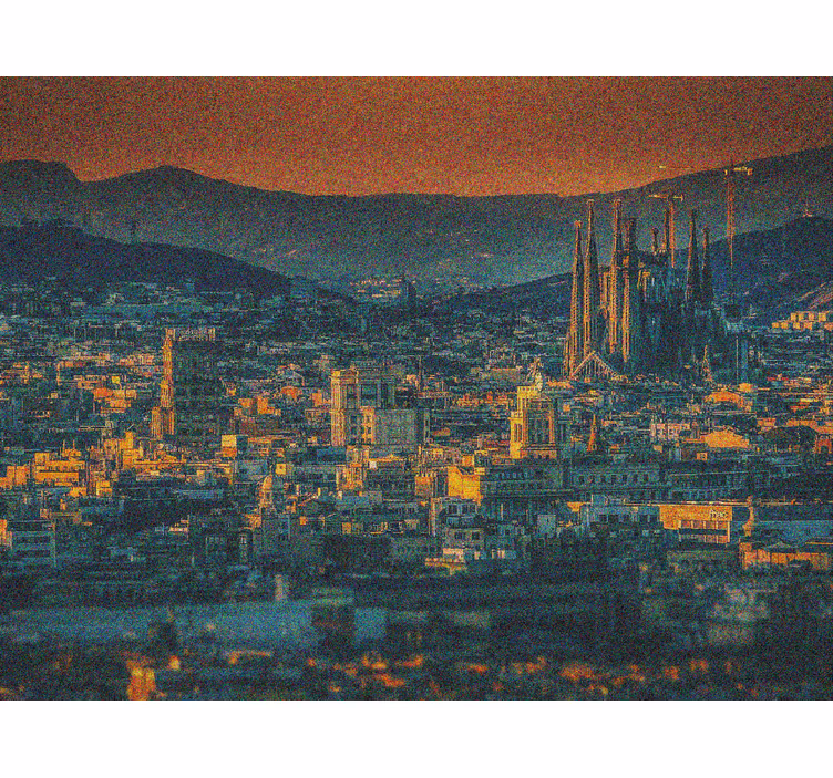 Roleta do obývacího pokoje noční barcelona z výšky - TenStickers