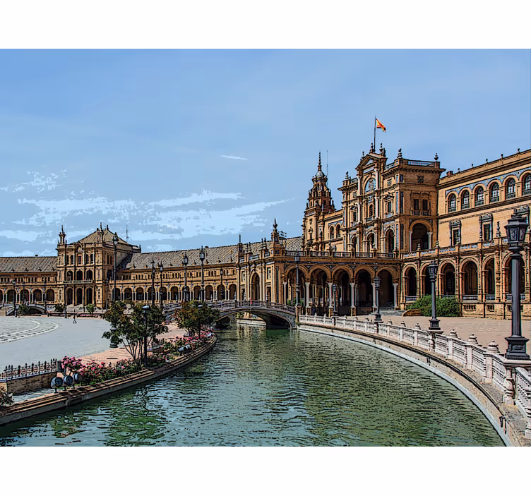 Roleta do obývacího pokoje plaza españa v seville - TenStickers