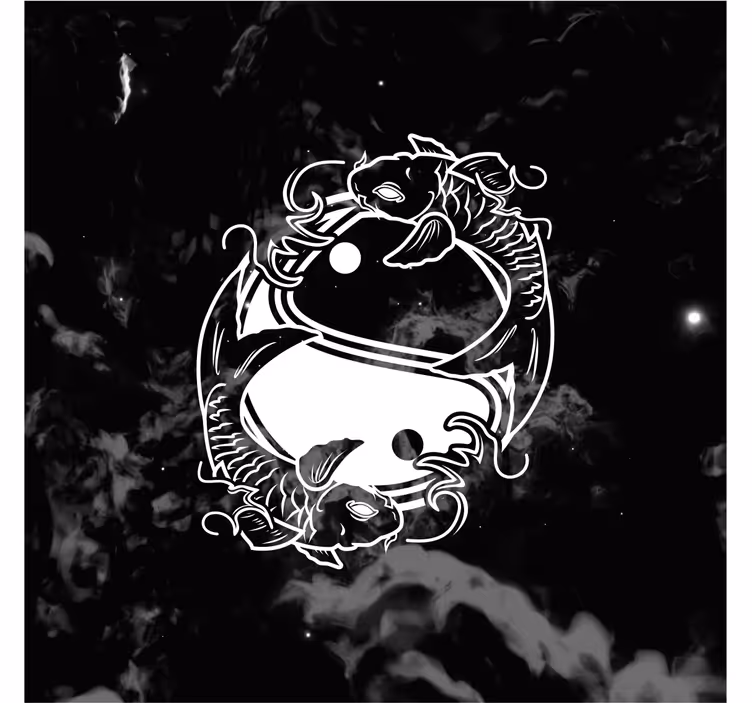 Roleta do obývacího pokoje rybí rovnováha yin yang - TenStickers