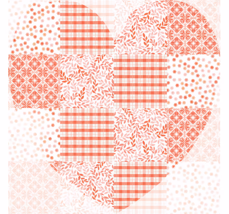 Roleta do obývacího pokoje srdce v červenobílé patchwork - TenStickers