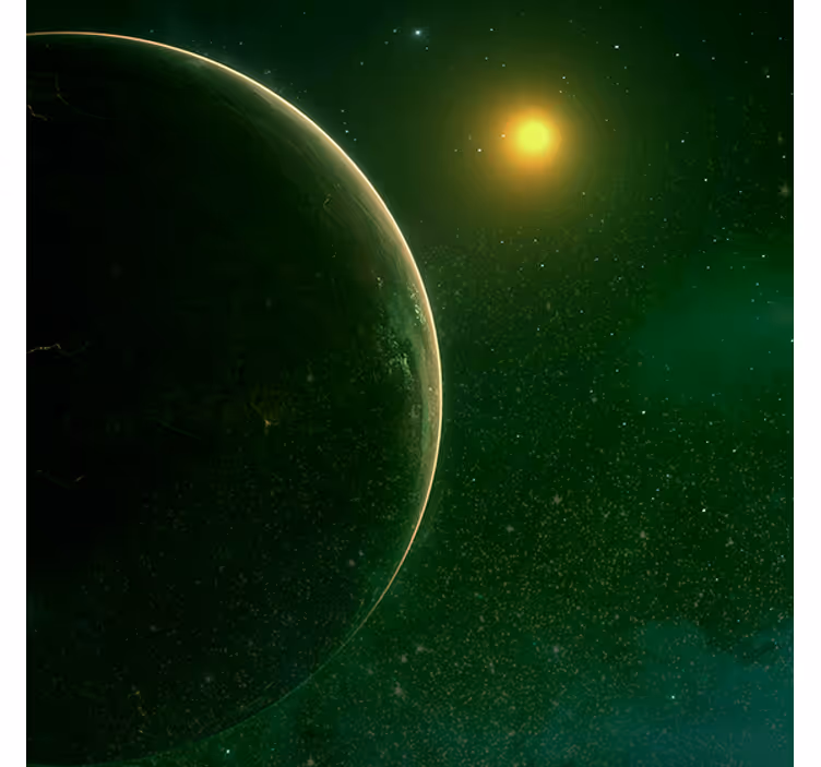 Roleta do obývacího pokoje design satelitu zelené planety - TenStickers