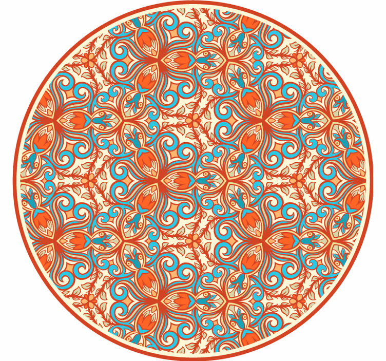 Roleta ložnice s modro-oranžovými ornamenty - TenStickers
