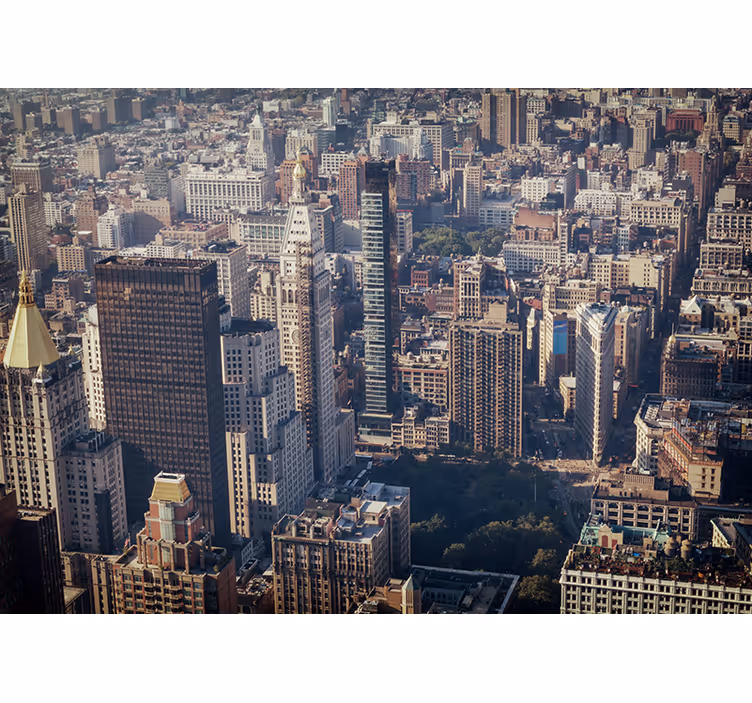 Roleta ložnice s retro barevným panoramatem nyc - TenStickers