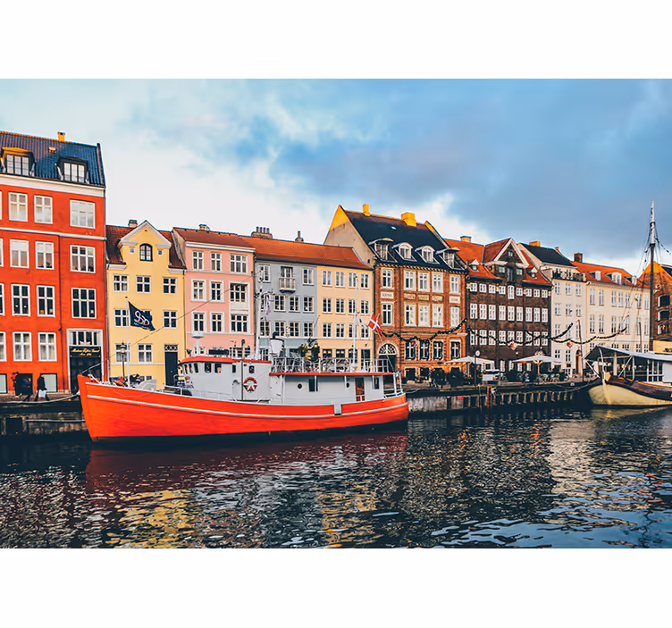 Roleta ložnice krajina krásného a barevného nyhavnu - TenStickers