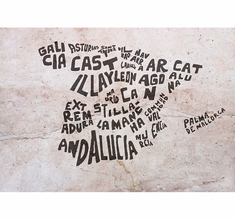 Roleta ložnice s mramorovou texturou španělské mapy - TenStickers