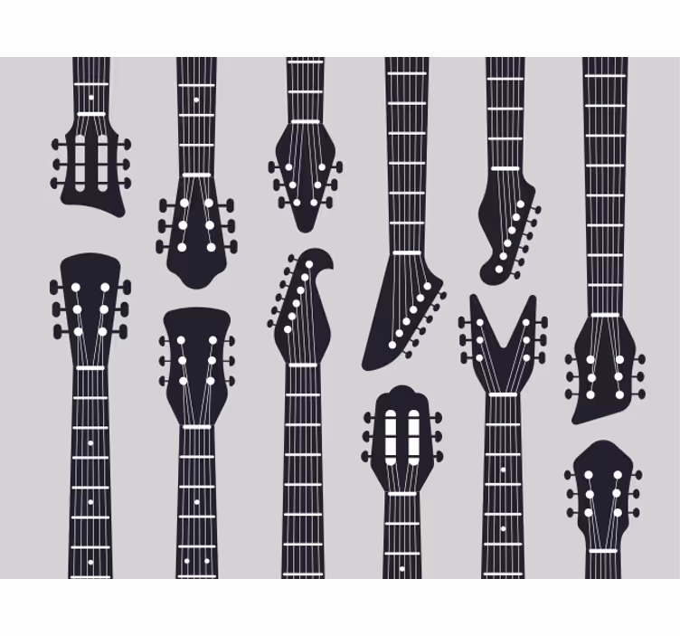 Šedá roleta silueta kytarového krku rocku - TenStickers