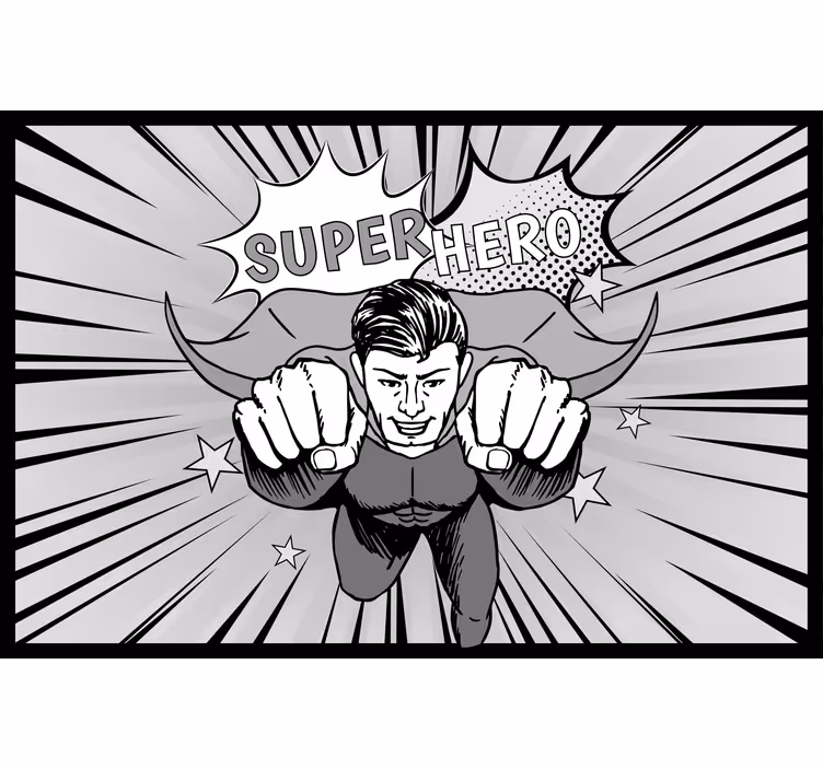 Šedá roleta s fantastickým superhrdinským designem - TenStickers