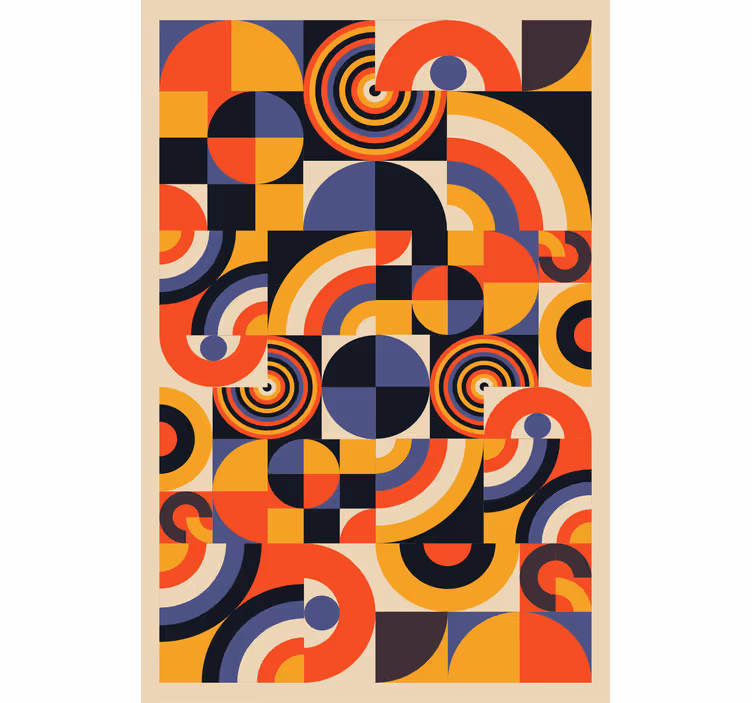Roleta do obývacího pokoje barevné bauhaus kruhy - TenStickers