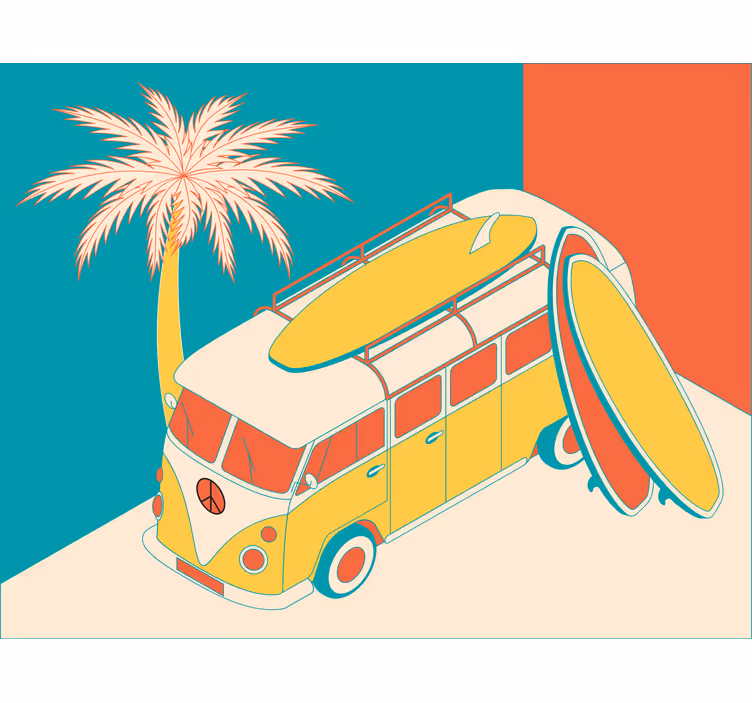 Roleta ložnice hippy minibus - TenStickers