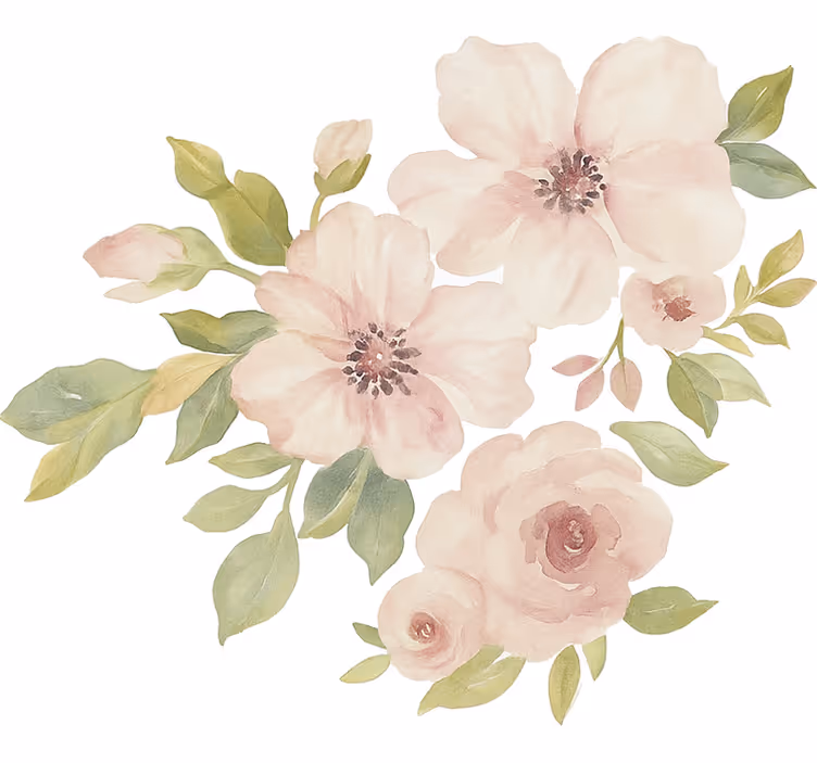 Bílá roleta magnolie ve vodovkách - TenStickers