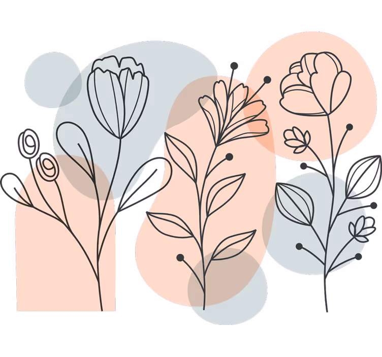 Roleta ložnice s minimalistickými květinami - TenStickers