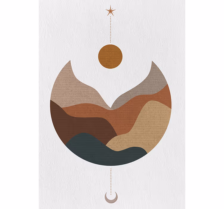 Roleta ložnice minimalistický západ slunce a hory - TenStickers