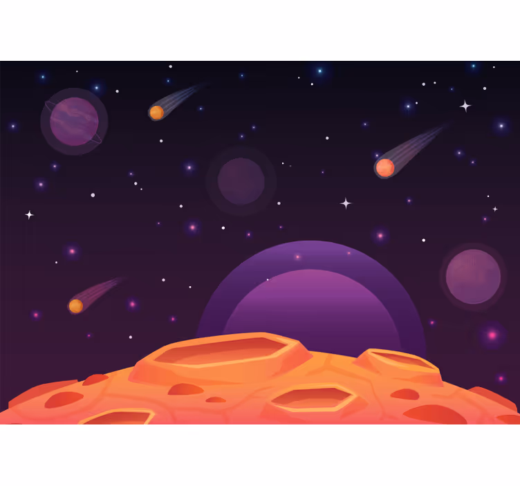 Roleta děti s půlkou planety a různými planetami - TenStickers