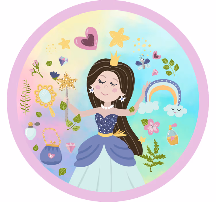 Roleta děti s pozadím princezny v mnoha barvách - TenStickers