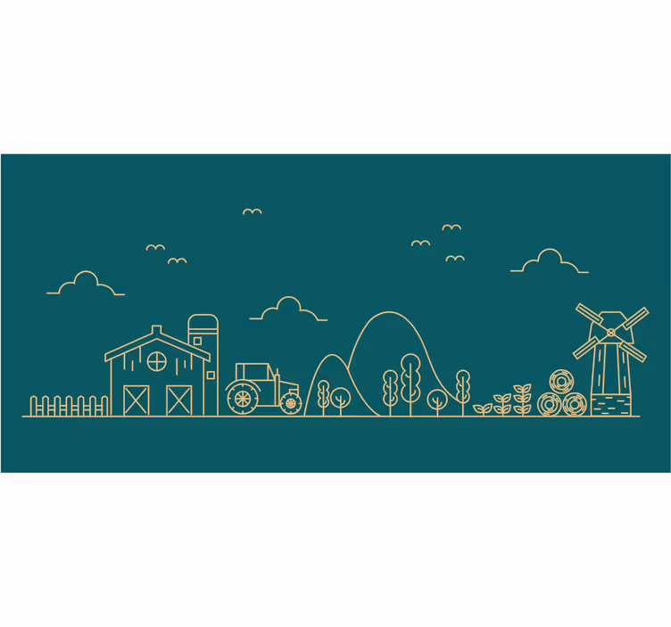 Roleta děti s kresleným traktorem a farmou - TenStickers