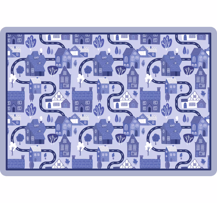 Roleta děti v severské modré vesnici - TenStickers
