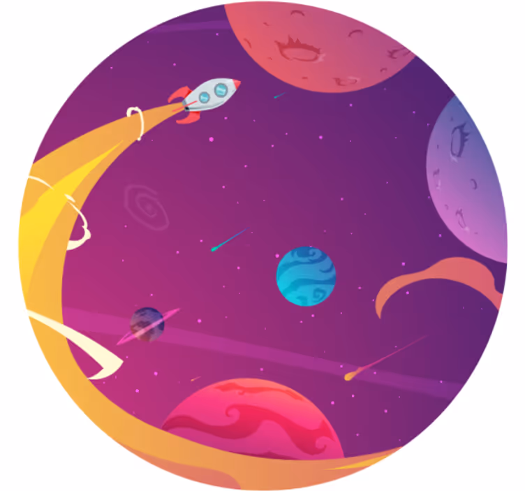 Roleta děti raketa v pohádkovém vesmíru - TenStickers
