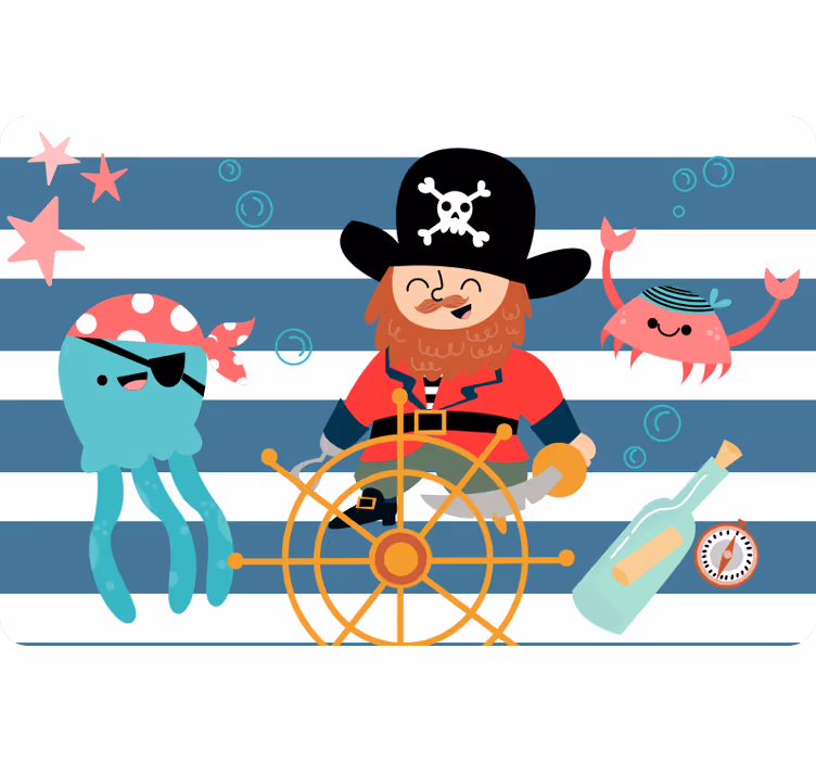 Roleta děti s pirátskou mapou pokladů - TenStickers