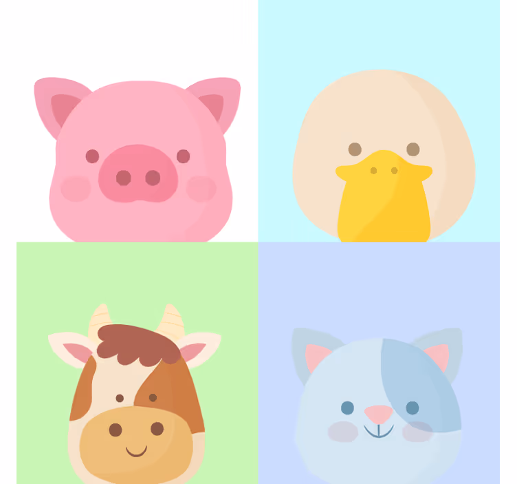 Roleta děti 4 roztomilá farmářská zvířátka - TenStickers