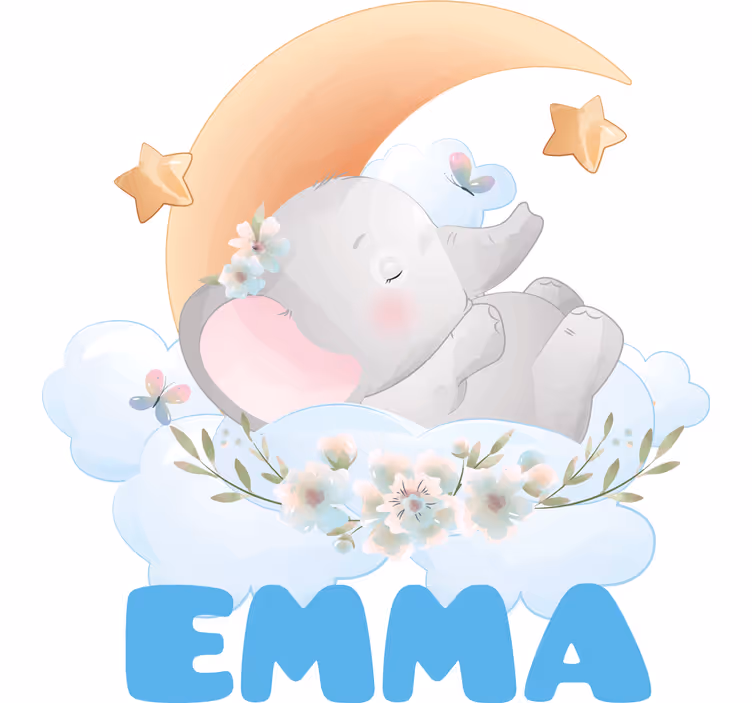 Roleta děti roztomilý slon s jménem - TenStickers