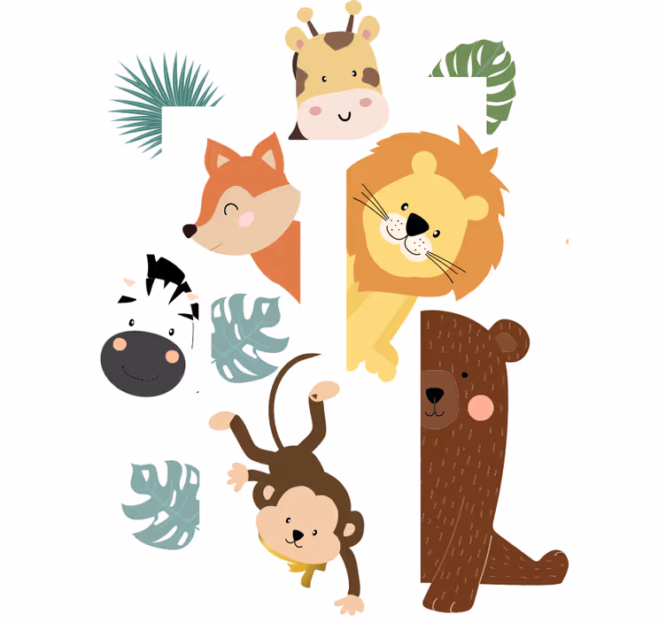 Roleta děti zvířátka u dveří - TenStickers