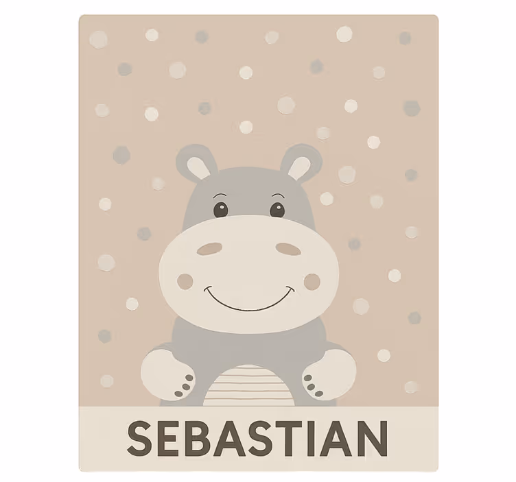 Roleta děti s béžovým hrochem na míru - TenStickers