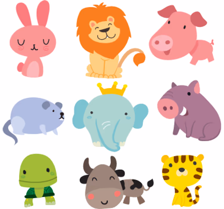 Roleta děti s dětskými zvířecími samolepkami - TenStickers