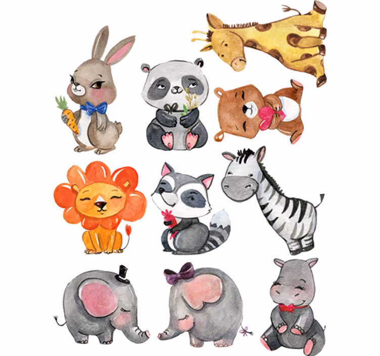 Roleta děti s nálepkami zvířat z džungle - TenStickers