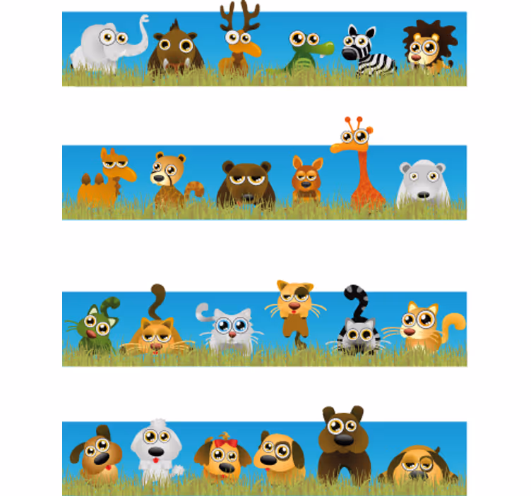 Roleta děti pruhy se zvířátky - TenStickers