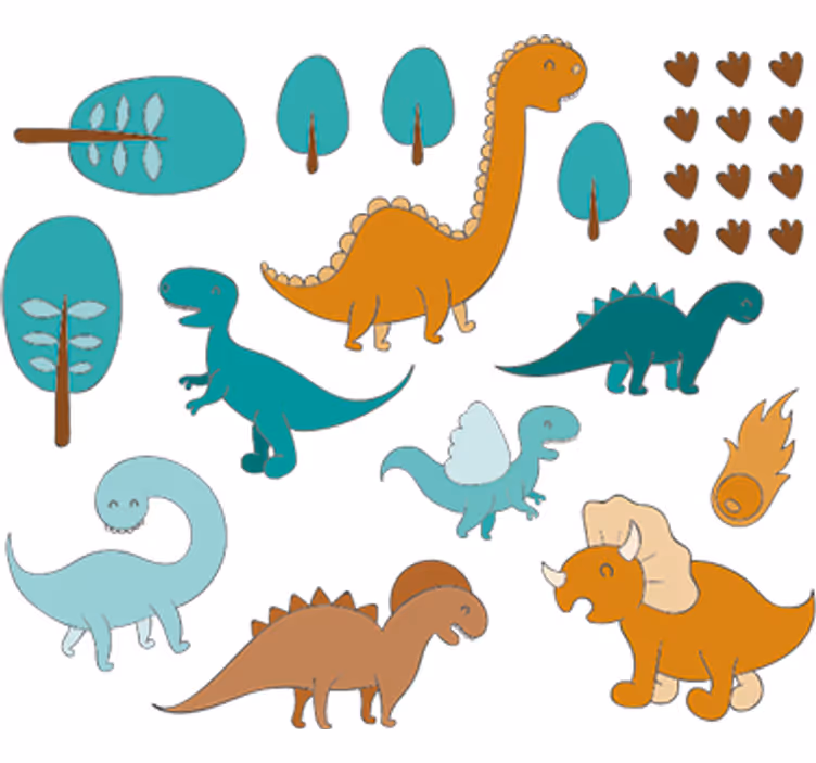 Roleta děti s dinosaury v krajině - TenStickers