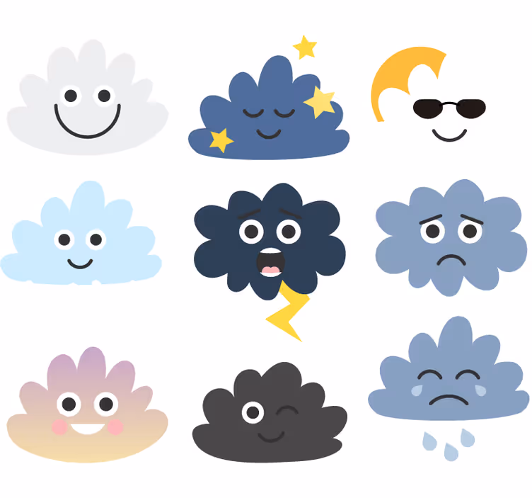 Roleta děti s obličeji mraků - TenStickers