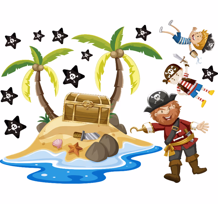 Roleta děti piráti a palmy - TenStickers