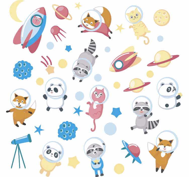 Roleta děti zvířata ve vesmíru - TenStickers