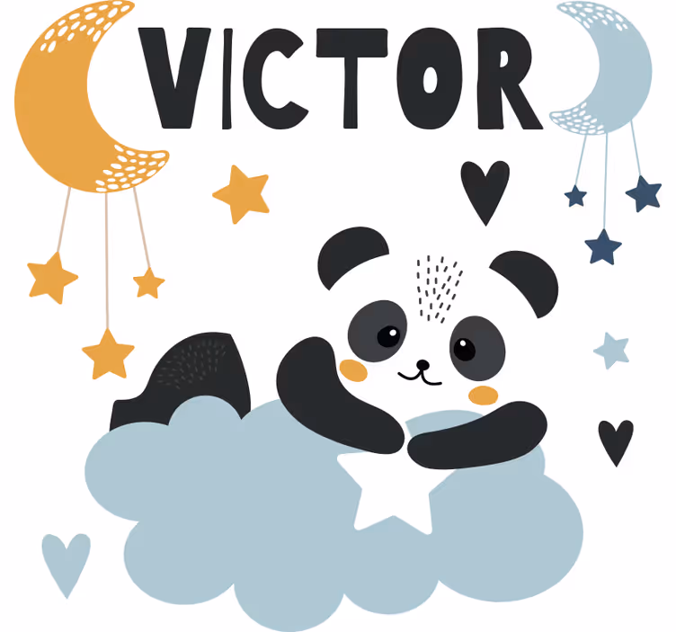 Roleta děti medvěd hvězdy na měsíci s jménem - TenStickers