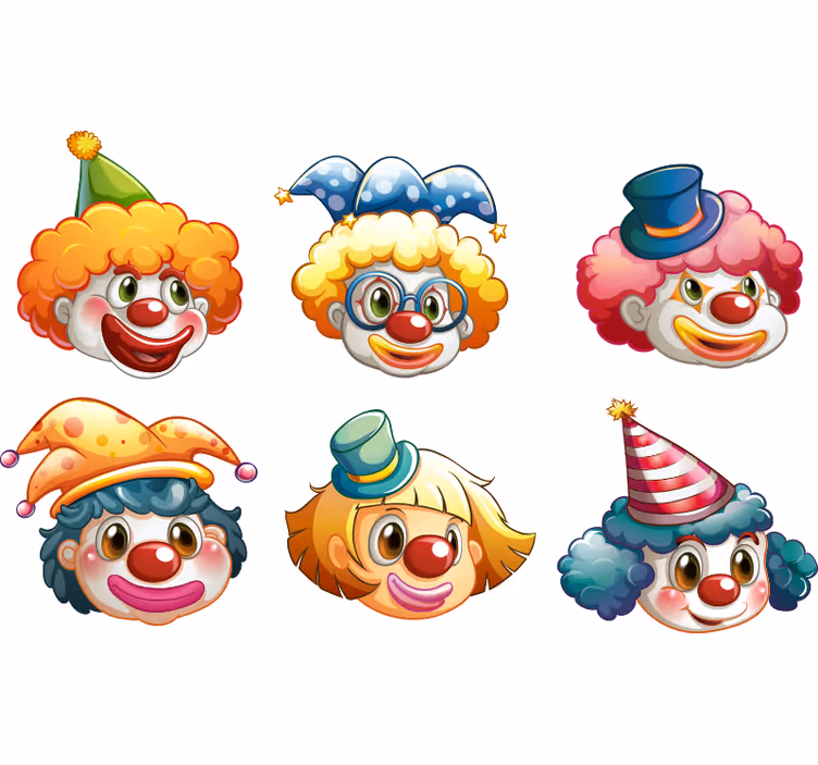 Roleta děti barevné klaunské obličeje - TenStickers