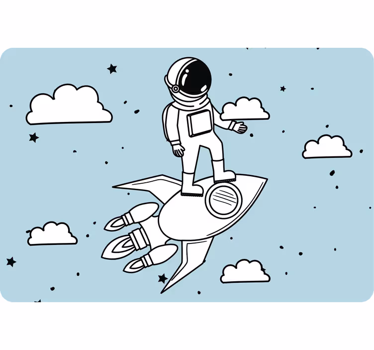 Roleta děti raketa astronaut a hvězdy - TenStickers